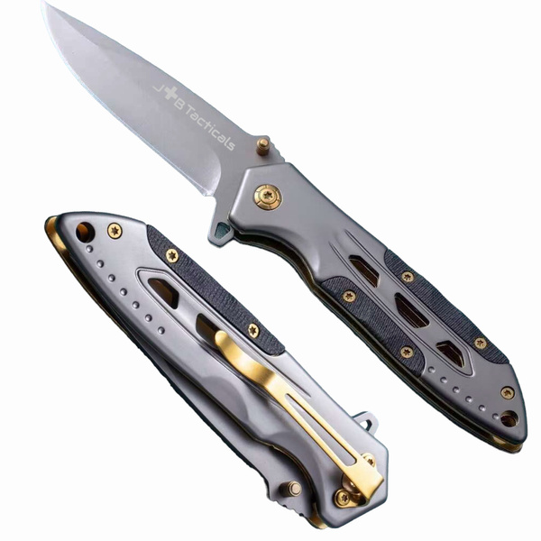 Nóż Składany Ratowniczy JB Tacticals Srebrny (JB-KNF-0004)