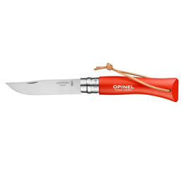 Nóż Składany OPINEL INOX Colorama N°7 Rzemień Pomarańczowy (002208)