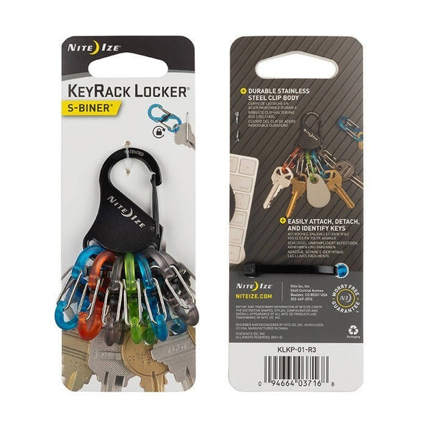 Karabinek Na Klucze S-Biner KeyRack Locker Plastikowy Nite Ize Czarny (KLKP-01-R3)